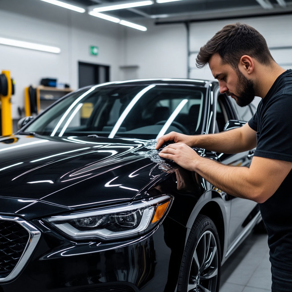 Оклейка автомобиля пленкой (капот)